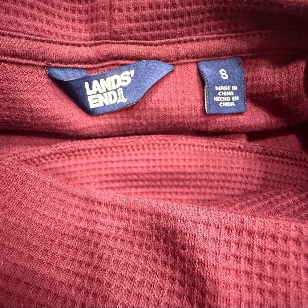 Lands End Thermal Waffle Weave Turtle Neck Shirt Size S - Picture 3 of 3
